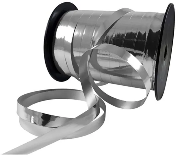 Gavebånd 10mmx250m metallisk sølv