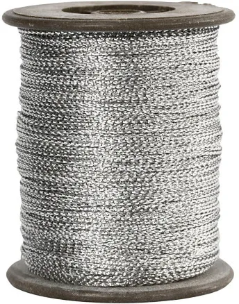 Tråd, sølv, tykkelse 0,5 mm, 100 m/1 rull.