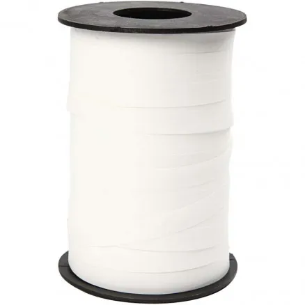 Gavebånd, hvit, B: 10 mm, matt, 250 m/ 1 rull.